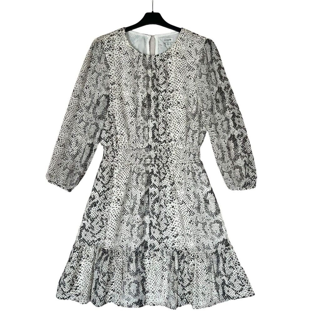 J. Crew Dress Flounce Snakeskin Python